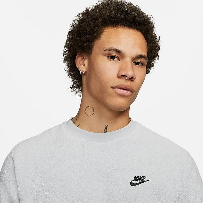 Men's Nike Club Terry Crewneck Sweatshirt Wolf Grey/Black - FB4979 012 6 Men's Nike Club Terry Crewneck Sweatshirt Wolf Grey/Black - FB4979 012 - Image 4