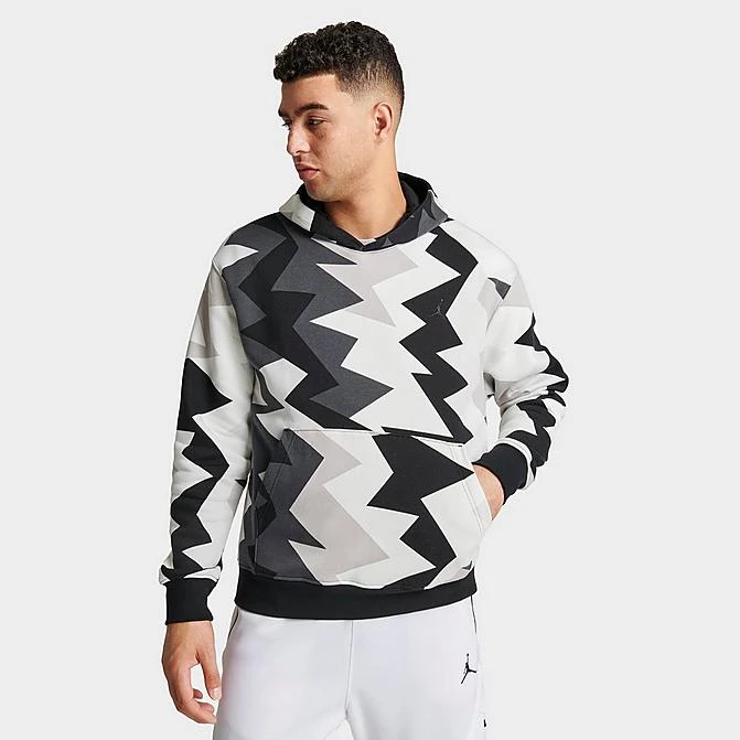 Nike Men's Jordan Flight MVP Allover Heritage Print Fleece Pullover Hoodie Sail/Black/Black/Black - FB7014 133 3 Nike Men's Jordan Flight MVP Allover Heritage Print Fleece Pullover Hoodie Sail/Black/Black/Black - FB7014 133