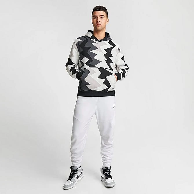 Nike Men's Jordan Flight MVP Allover Heritage Print Fleece Pullover Hoodie Sail/Black/Black/Black - FB7014 133 4 Nike Men's Jordan Flight MVP Allover Heritage Print Fleece Pullover Hoodie Sail/Black/Black/Black - FB7014 133 - Image 2