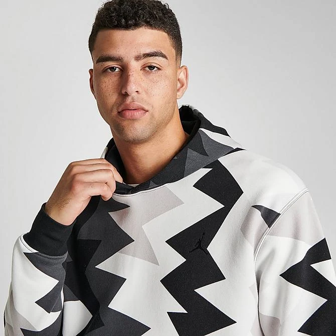 Nike Men's Jordan Flight MVP Allover Heritage Print Fleece Pullover Hoodie Sail/Black/Black/Black - FB7014 133 7 Nike Men's Jordan Flight MVP Allover Heritage Print Fleece Pullover Hoodie Sail/Black/Black/Black - FB7014 133 - Image 5