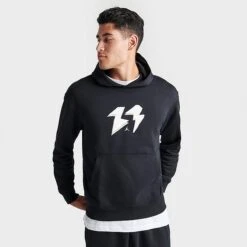 Nike Men's Jordan Flight MVP Fleece Pullover Hoodie Black/Sail - FB7021 010