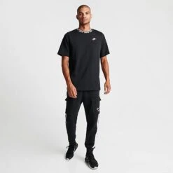 Men's Nike Sportswear Club Futura Logo T-Shirt Black/White - FB7309 010 -Deals Adidas Store FB7309 010 M2