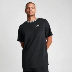 Men's Nike Sportswear Club Futura Logo T-Shirt Black/White - FB7309 010 -Deals Adidas Store FB7309 010 M3
