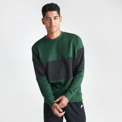 Men's Nike Club French Terry Colorblocked Crewneck Sweatshirt Fir/Black - FB7848 323 9 Men's Nike Club French Terry Colorblocked Crewneck Sweatshirt Fir/Black - FB7848 323 -Deals Adidas Store FB7848 323 M3