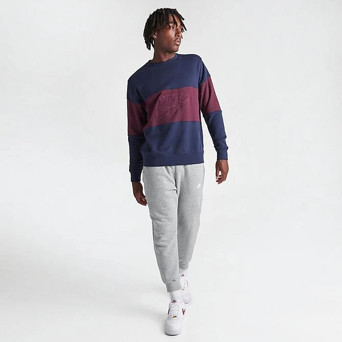Men's Nike Club French Terry Colorblocked Crewneck Sweatshirt Midnight Navy/Night Maroon - FB7848 410 4 Men's Nike Club French Terry Colorblocked Crewneck Sweatshirt Midnight Navy/Night Maroon - FB7848 410 - Image 2