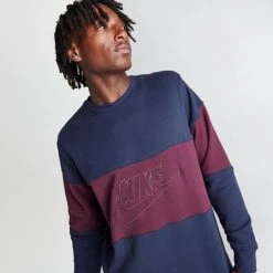Men's Nike Club French Terry Colorblocked Crewneck Sweatshirt Midnight Navy/Night Maroon - FB7848 410 11 Men's Nike Club French Terry Colorblocked Crewneck Sweatshirt Midnight Navy/Night Maroon - FB7848 410 -Deals Adidas Store FB7848 410 M5