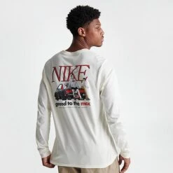 Men's Nike Sportswear Tuned Air Graphic Long-Sleeve T-Shirt Pale Ivory - FD1339 110 -Deals Adidas Store FD1339 110 M4