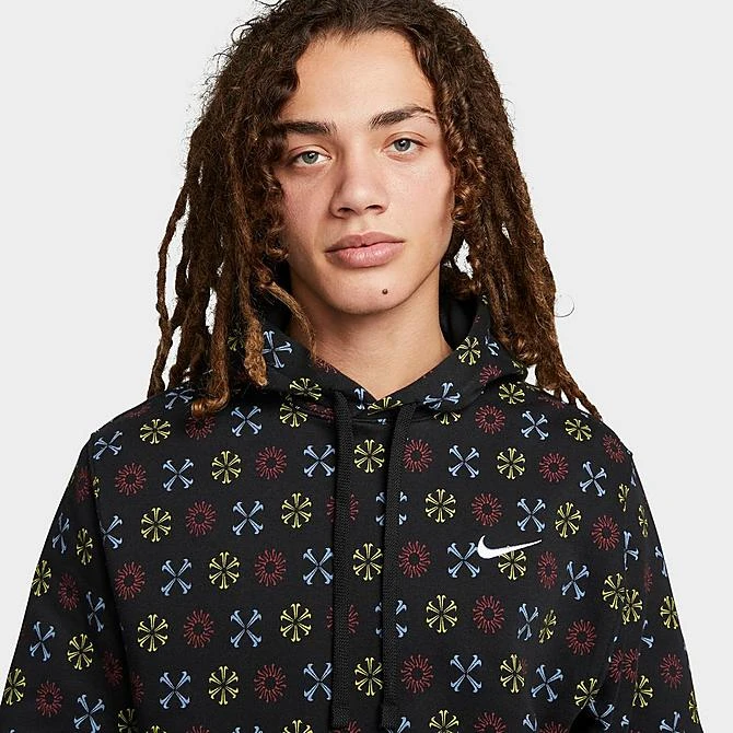 Men's Nike Sportswear Club Fleece Monogram Hoodie Black/Multi - FJ1635 010 6 Men's Nike Sportswear Club Fleece Monogram Hoodie Black/Multi - FJ1635 010 - Image 4