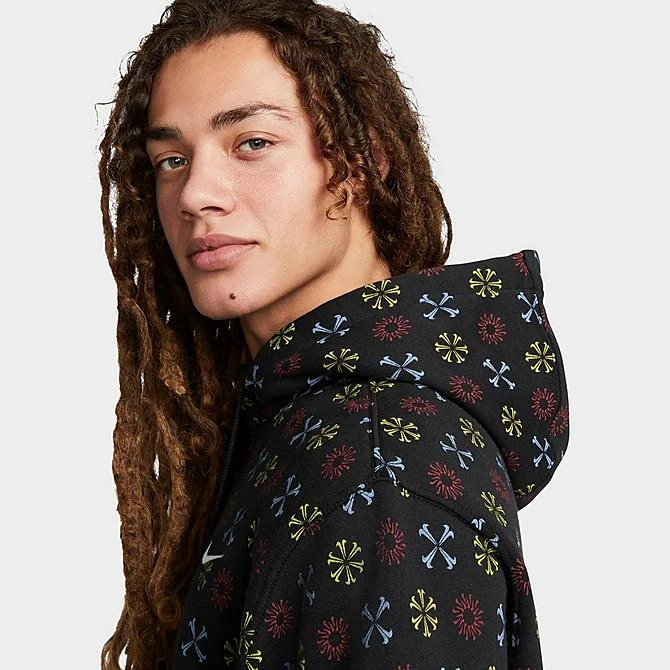 Men's Nike Sportswear Club Fleece Monogram Hoodie Black/Multi - FJ1635 010 8 Men's Nike Sportswear Club Fleece Monogram Hoodie Black/Multi - FJ1635 010 - Image 6