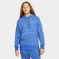 Men's Nike Sportswear Club Fleece Monogram Hoodie Game Royal - FJ1635 480