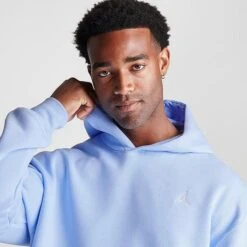 Nike Men's Jordan Essentials Jumpman Logo Fleece Pullover Hoodie Royal Tint/Royal Tint/Royal Tint/White - FJ7774 425 -Deals Adidas Store FJ7774 425 M5