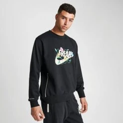 Men's Nike Giannis Standard Issue Connections Graphic Basketball Crewneck Sweatshirt Black - FJ9557 010 -Deals Adidas Store FJ9557 010 M3