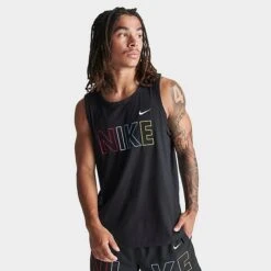 Men's Nike Sportswear Wordmark Graphic Tank Black/Multi - FN1458 010