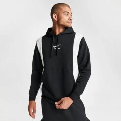 Men's Nike Air Retro Swoosh Fleece Pullover Hoodie Black/Black/Summit White - FN7691 010 9 Men's Nike Air Retro Swoosh Fleece Pullover Hoodie Black/Black/Summit White - FN7691 010 -Deals Adidas Store FN7691 010 M3