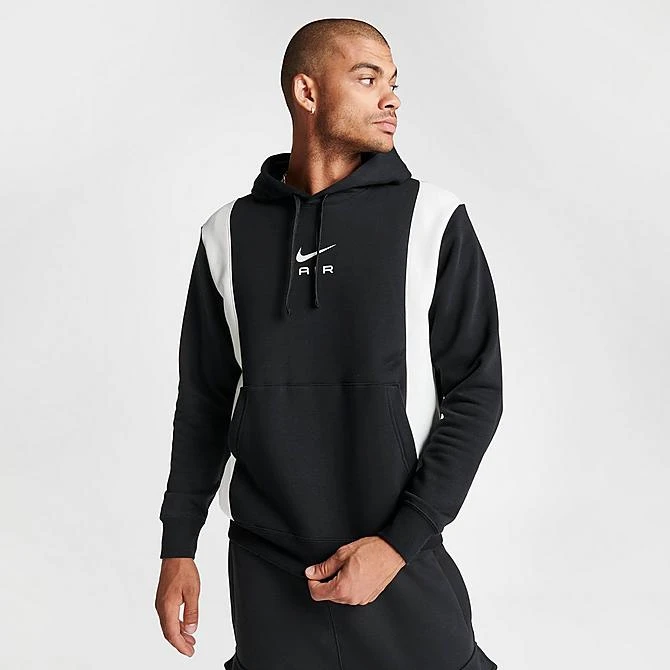 Men's Nike Air Retro Swoosh Fleece Pullover Hoodie Black/Black/Summit White - FN7691 010 5 Men's Nike Air Retro Swoosh Fleece Pullover Hoodie Black/Black/Summit White - FN7691 010 - Image 3