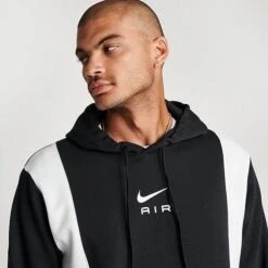 Men's Nike Air Retro Swoosh Fleece Pullover Hoodie Black/Black/Summit White - FN7691 010 11 Men's Nike Air Retro Swoosh Fleece Pullover Hoodie Black/Black/Summit White - FN7691 010 -Deals Adidas Store FN7691 010 M5