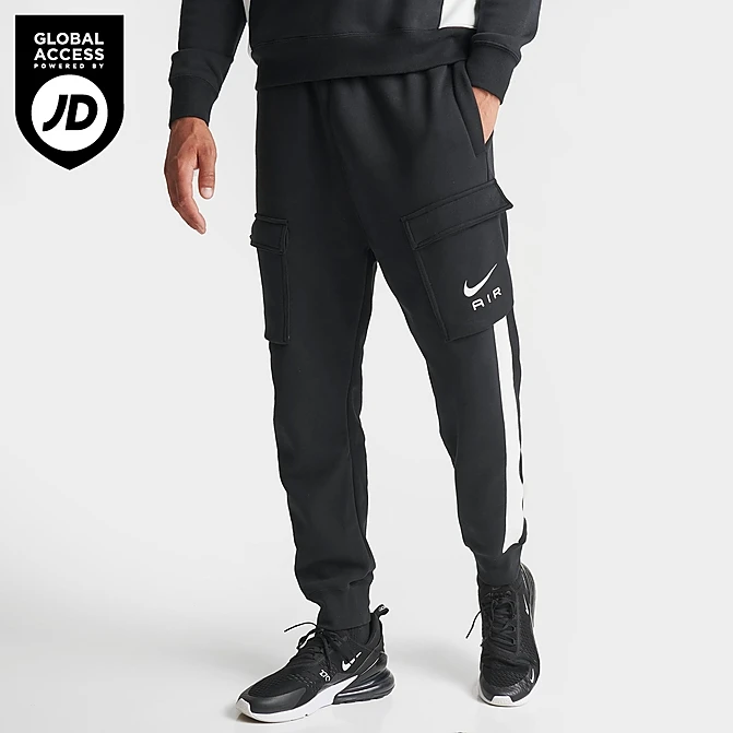 Men's Nike Air Retro Fleece Cargo Pants Black/Summit White - FN7693 010 3 Men's Nike Air Retro Fleece Cargo Pants Black/Summit White - FN7693 010