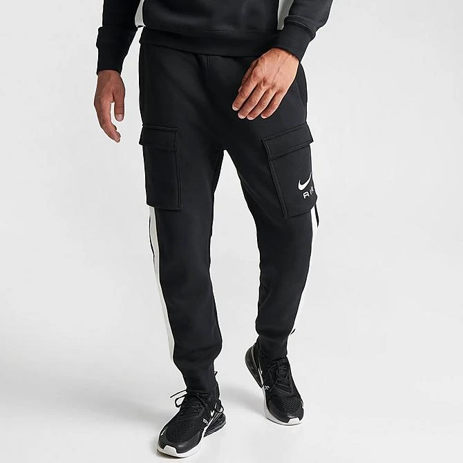 Men's Nike Air Retro Fleece Cargo Pants Black/Summit White - FN7693 010 5 Men's Nike Air Retro Fleece Cargo Pants Black/Summit White - FN7693 010 - Image 3