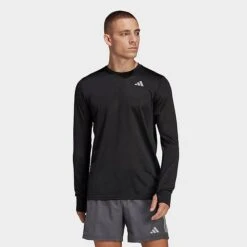 Men's Adidas Own The Run Long Sleeve T-Shirt Black - HM8436 001
