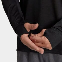 Men's Adidas Own The Run Long Sleeve T-Shirt Black - HM8436 001 -Deals Adidas Store HM8436 001 M5