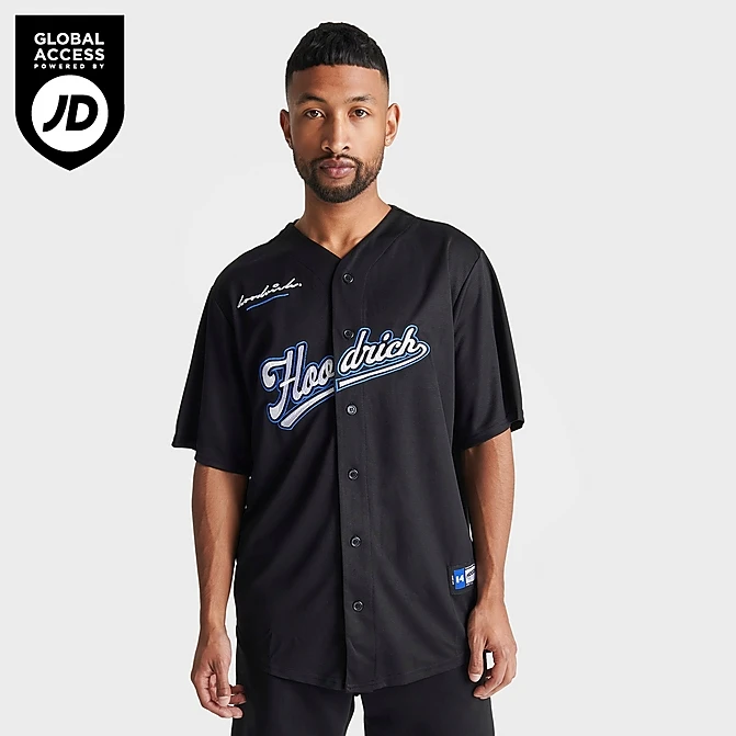 Men's Hoodrich OG Stadium Baseball Jersey Black/White/Deja Vu Blue - HR0436 001 3 Men's Hoodrich OG Stadium Baseball Jersey Black/White/Deja Vu Blue - HR0436 001
