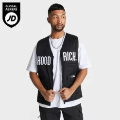 Men's Hoodrich OG Trek Utility Vest Black/White - HR0750 001