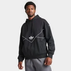 Men's Adidas Originals Adicolor Colorado Pullover Hoodie Black - HR5335 001