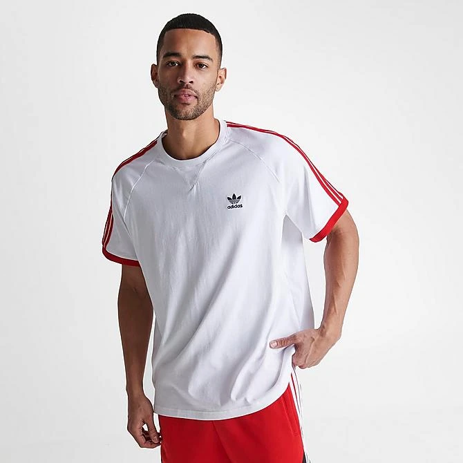 Men's Adidas Originals SST 3-Stripes T-Shirt White/Better Scarlet - IC5538 100 5 Men's Adidas Originals SST 3-Stripes T-Shirt White/Better Scarlet - IC5538 100 - Image 3