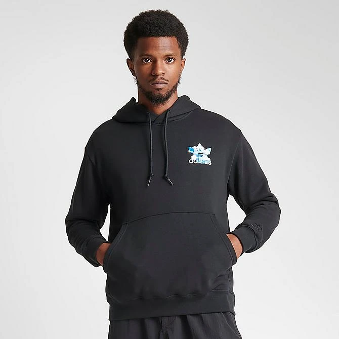 Men's Adidas Originals Cloudy Trefoil Graphic Hoodie Black - II8168 001 6 Men's Adidas Originals Cloudy Trefoil Graphic Hoodie Black - II8168 001 - Image 4
