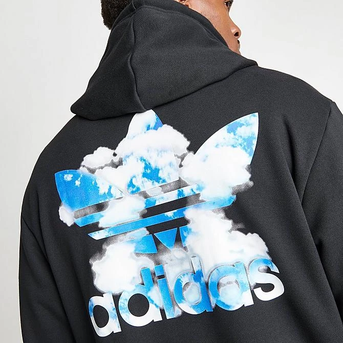 Men's Adidas Originals Cloudy Trefoil Graphic Hoodie Black - II8168 001 7 Men's Adidas Originals Cloudy Trefoil Graphic Hoodie Black - II8168 001 - Image 5