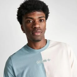 Men’s Adidas Originals Color Split T-Shirt Magic Grey/Wonder White - IJ8669 037 -Deals Adidas Store IJ8669 037 M5