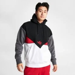 Men's Adidas Originals Adicolor Colorado Pullover Hoodie Black/Better Scarlet/Grey - IJ9466 001 10 Men's Adidas Originals Adicolor Colorado Pullover Hoodie Black/Better Scarlet/Grey - IJ9466 001 -Deals Adidas Store IJ9466 001 M3