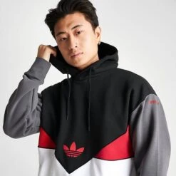 Men's Adidas Originals Adicolor Colorado Pullover Hoodie Black/Better Scarlet/Grey - IJ9466 001 12 Men's Adidas Originals Adicolor Colorado Pullover Hoodie Black/Better Scarlet/Grey - IJ9466 001 -Deals Adidas Store IJ9466 001 M5