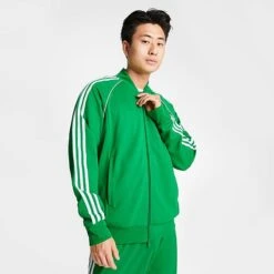 Men's Adidas Originals Superstar Track Top Green/White - IK3514 360 -Deals Adidas Store IK3514 360 M3