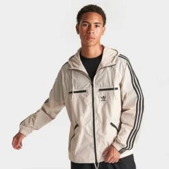Men's Adidas Originals Adicolor Classics Windbreaker Jacket Wonder Beige - IM2107 264