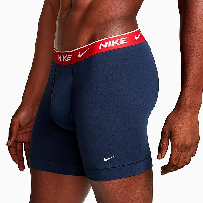 Men's Nike Stretch Cotton Boxer Briefs (3-Pack) Obsidian/Cool Grey/Red - KE1167 410 5 Men's Nike Stretch Cotton Boxer Briefs (3-Pack) Obsidian/Cool Grey/Red - KE1167 410 - Image 3