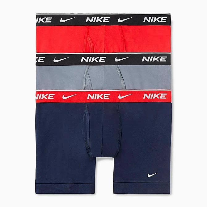 Men's Nike Stretch Cotton Boxer Briefs (3-Pack) Obsidian/Cool Grey/Red - KE1167 410 7 Men's Nike Stretch Cotton Boxer Briefs (3-Pack) Obsidian/Cool Grey/Red - KE1167 410 - Image 5