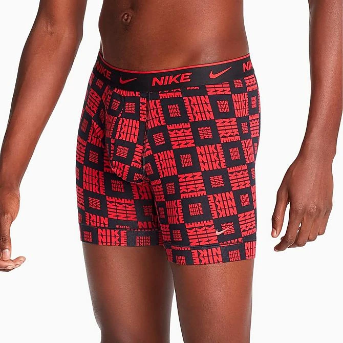 Men's Nike Stretch Cotton Boxer Briefs (3-Pack) Logo Checker/Red/Black - KE1167 643 5 Men's Nike Stretch Cotton Boxer Briefs (3-Pack) Logo Checker/Red/Black - KE1167 643 - Image 3