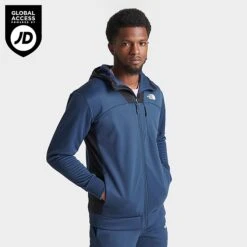 Men's The North Face Mittellegi Full-Zip Hooded Jacket Shady Blue/TNF Black - NF0A7ZHLÂ 401