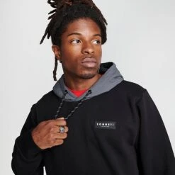 Men's Sonneti London Reward Pullover Hoodie Black/Grey - SNM13177 090 -Deals Adidas Store SNM13177 090 M5