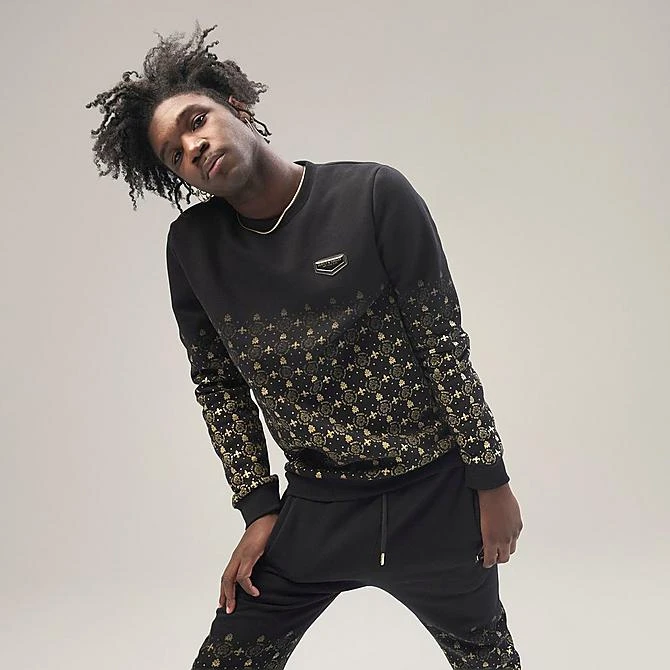 Men's Supply & Demand Royalty Monogram Print Crewneck Sweatshirt Black/Gold - SUM16344 090 5 Men's Supply & Demand Royalty Monogram Print Crewneck Sweatshirt Black/Gold - SUM16344 090 - Image 3
