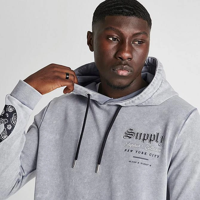 Men's Supply & Demand Acid Flame Graphic Pullover Hoodie Mid Grey - SUM16347 030 6 Men's Supply & Demand Acid Flame Graphic Pullover Hoodie Mid Grey - SUM16347 030 - Image 5