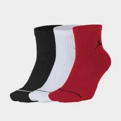 Nike Jordan Everyday Max 3-Pack Ankle Socks Red/White/Black - SX5544 011
