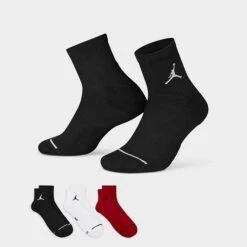 Nike Jordan Everyday Max 3-Pack Ankle Socks Red/White/Black - SX5544 011 -Deals Adidas Store SX5544 011 P3