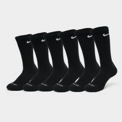 Nike Everyday Plus Cushioned Crew Training Socks (6-Pack) Black/White - SX6897 010