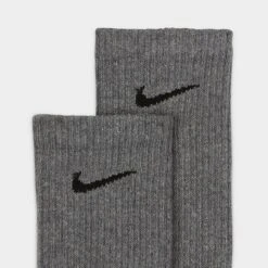 Nike Everyday Plus Cushioned Crew Training Socks (6-Pack) Carbon Heather Grey - SX6897 065 -Deals Adidas Store SX6897 065 P3