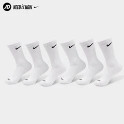 Nike Everyday Plus Cushioned Crew Training Socks (6-Pack) White/Black - SX6897 100