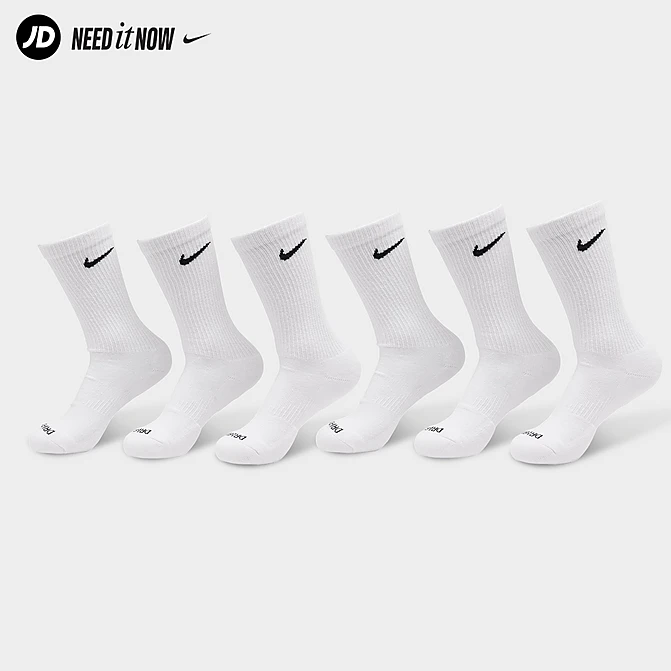 Nike Everyday Plus Cushioned Crew Training Socks (6-Pack) White/Black - SX6897 100 3 Nike Everyday Plus Cushioned Crew Training Socks (6-Pack) White/Black - SX6897 100
