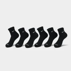 Nike Everyday Plus Cushioned 6-Pack Quarter Training Socks Black/White - SX6899 010