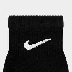 Nike Everyday Plus Cushioned 6-Pack Quarter Training Socks Black/White - SX6899 010 -Deals Adidas Store SX6899 010 P5